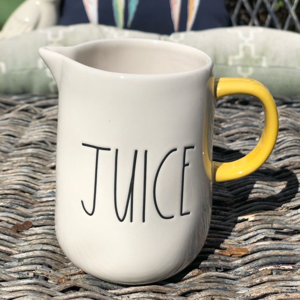 RAE DUNN small juice pitcher.